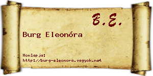 Burg Eleonóra névjegykártya